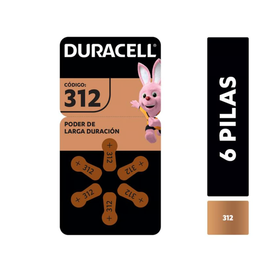 Pila Para Audífonos Duracell Tamaño 312 X6 Unidades