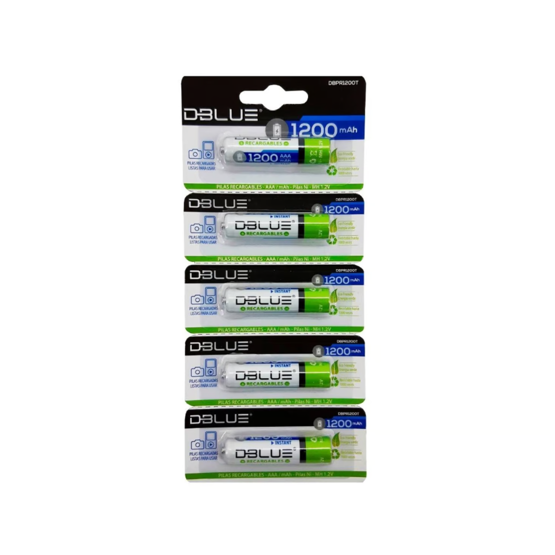 Pack 5 Pilas Recargables Aaa Dblue 1200mha