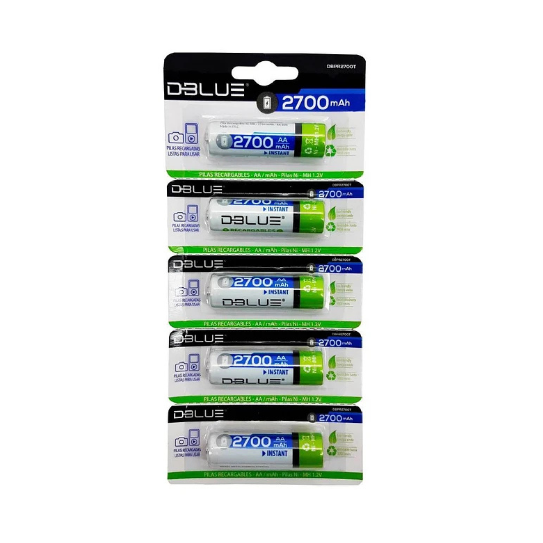 Pack 5 Pilas Recargables Aa Dblue 2700mha / Tecnocenter