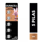 PILAS BOTON DURACELL PACK 5 PILAS CR2016