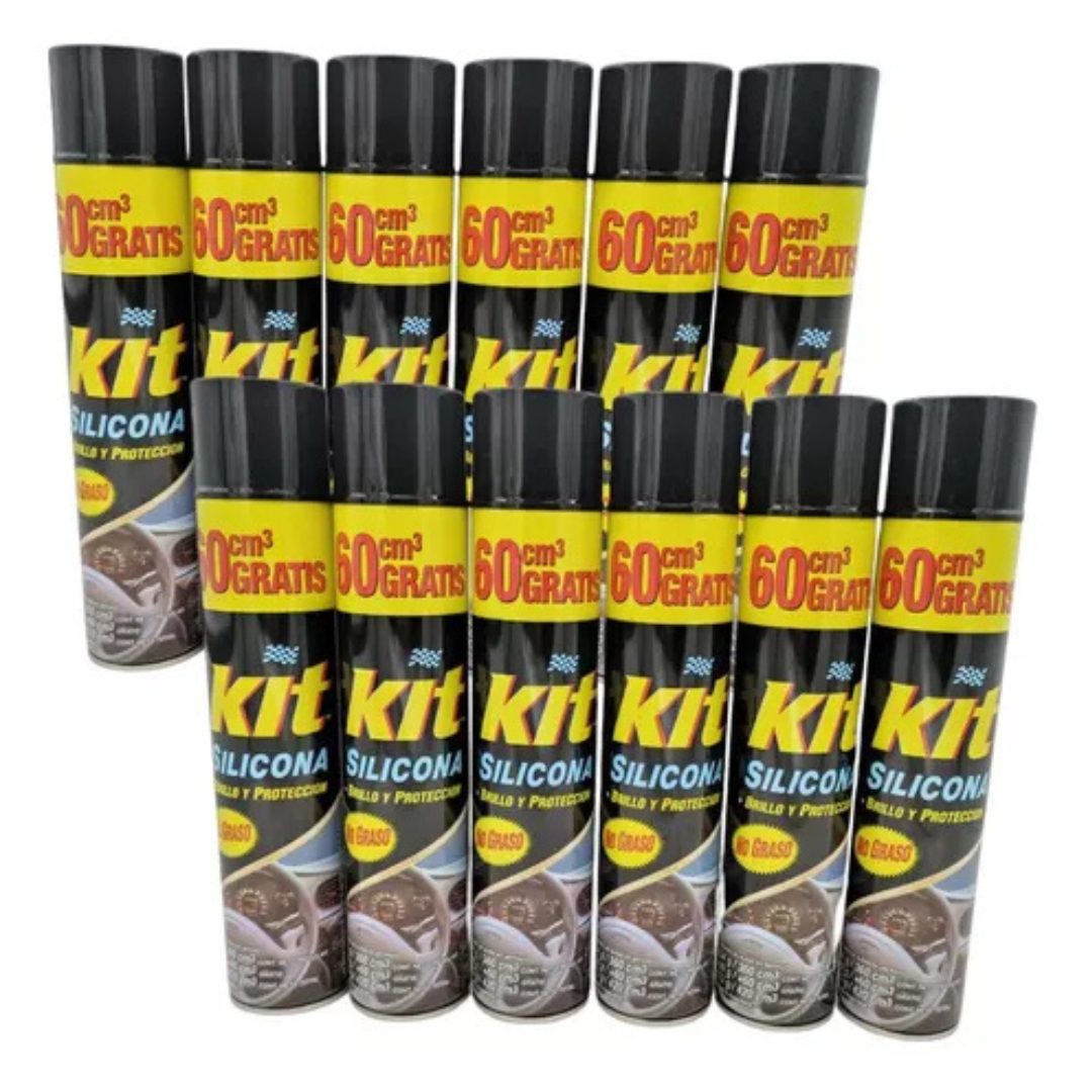 Silicona Para Autos Kit Aerosol 420 Ml Pack Por 12
