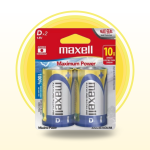 PILAS ALCALINA MAXELL PACK 2 PILAS TIPO D X2  1.5V