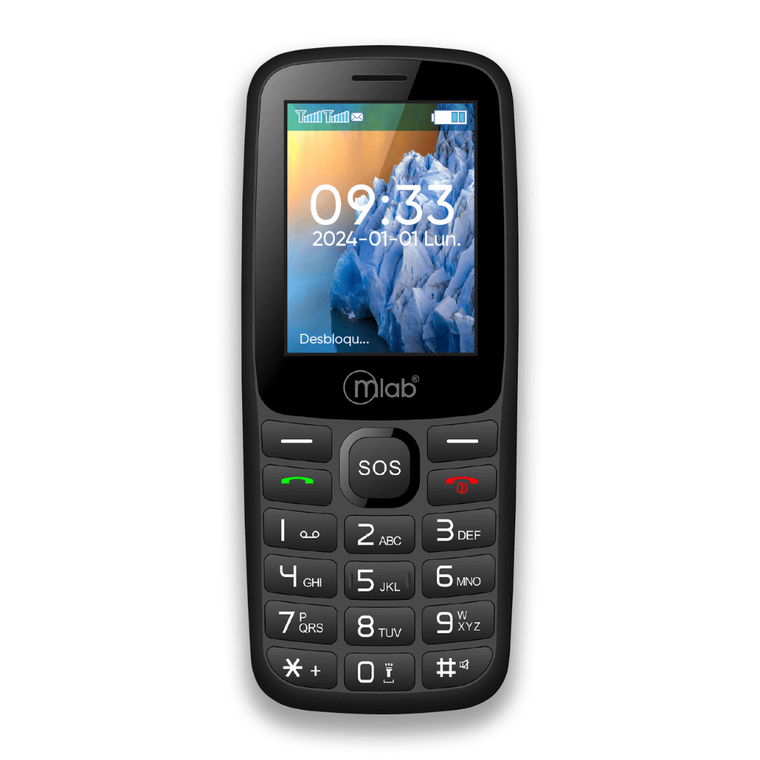 TELEFONO SENIOR MICROLAB BAR SOS 4G LTE NEGRO