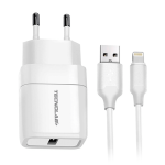 CARGADOR USB TECNOLAB CARGA RAPIDA CON CABLE TIPO C TL465 BLANCO