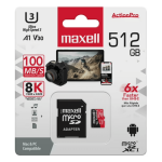 MEMORIA MICRO SD MAXELL 8K 100MB/S 512GB A1 V30 MCSD-512U3