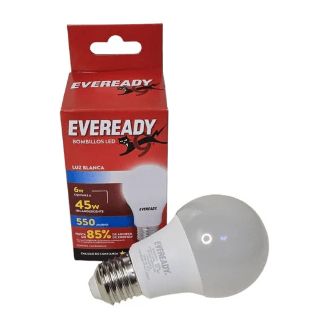 PACK DE AMPOLLETAS LED EVEREADY 45W  LUZ BLANCA X 10 UNIDADES EV6A550B-A