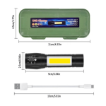 MINI LINTERNA USB CHARGE MRY7013 NEGRO - Imagen 2