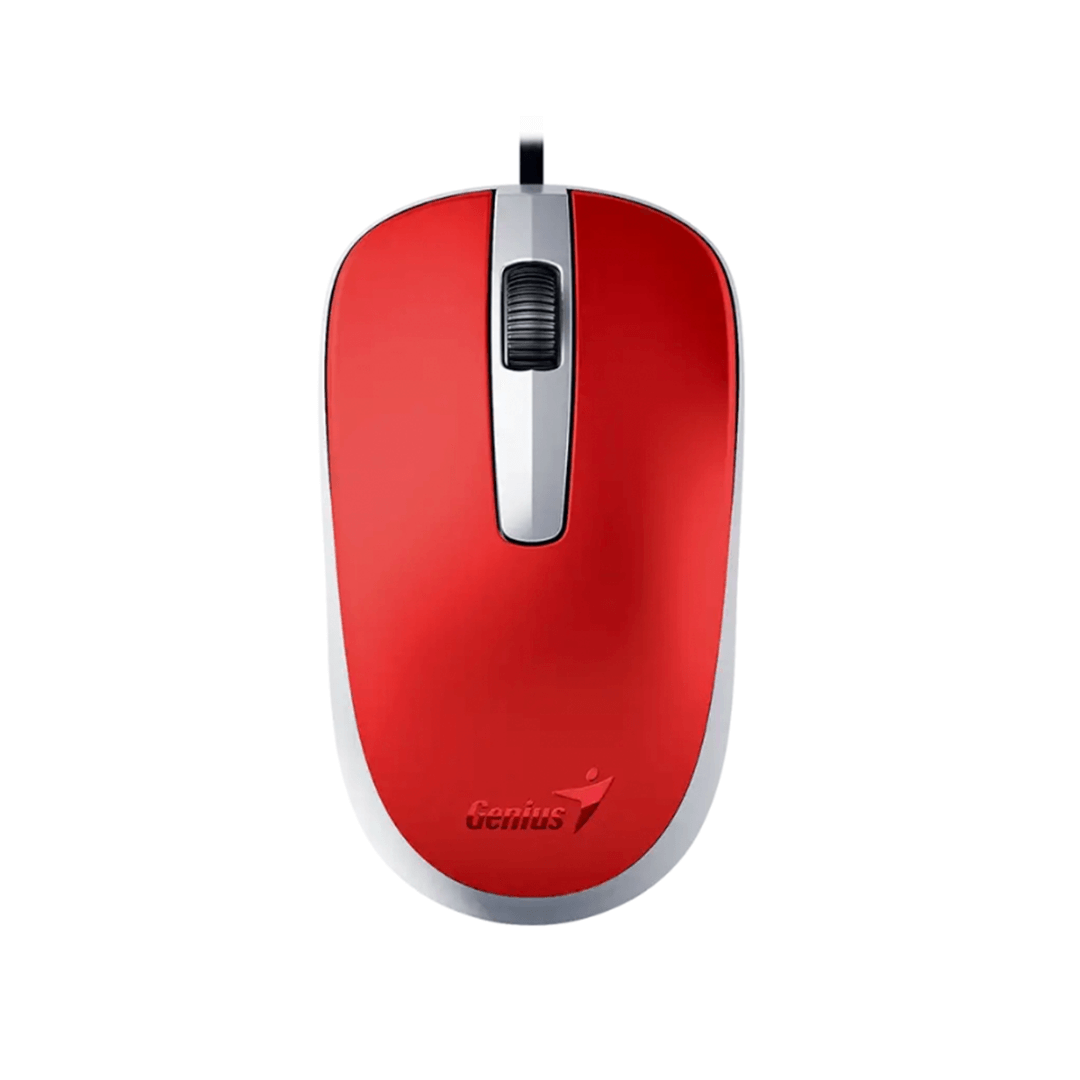 CLASICO MOUSE OPTICO GENIUS DX-120 USB-A ROJO