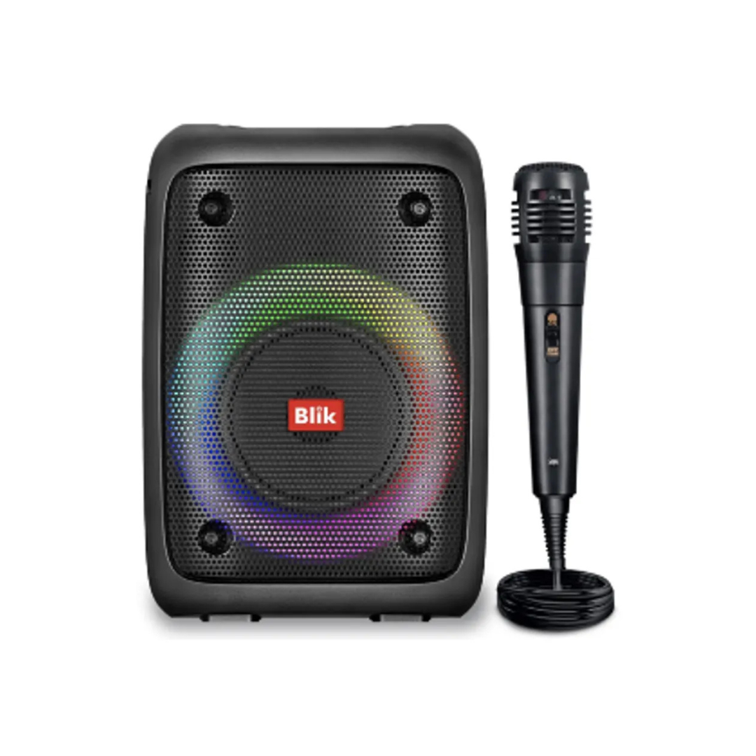 PARLANTE PORTATIL BLUETOOTH + MICROFONO BLIK VOICE TWS NEGRO