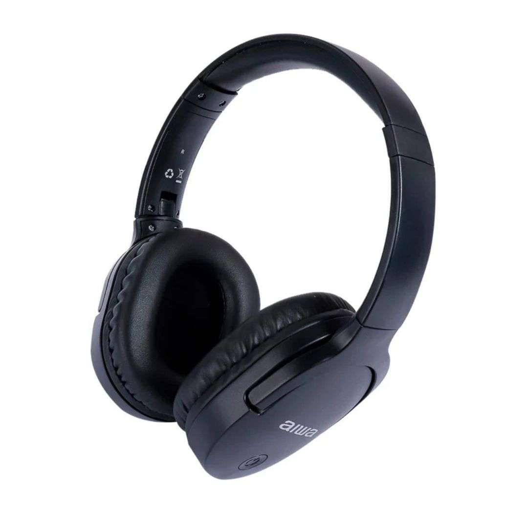 Audífonos BT Aiwa On-ear Micrófono Aux Aw-k11b Negro- Potentes y prácticos