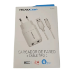 CARGADOR DE PARED TECNOLAB CONECTOR TIPO C TL626 BLANCO - Imagen 4
