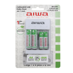 CARGADOR DE PILAS AA Y AAA AIWA BC-0905A BLANCO