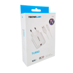 KIT CARGADOR RAPIDO TECNOLAB USB A LIGHT-NING TL466 BLANCO - Imagen 2