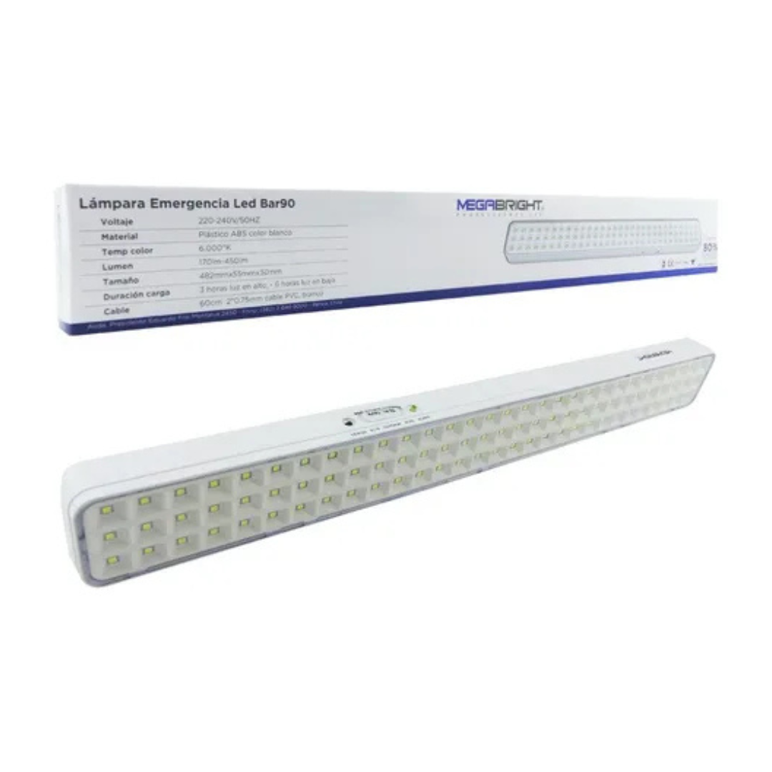 LAMPARA DE EMERGENCIA LED MEGABRIGHT BAR90 BLANCO