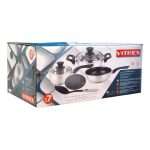 Batería De Cocina Max 7 Pzs Acero Inoxidable Vitrex Plateado - Imagen 6