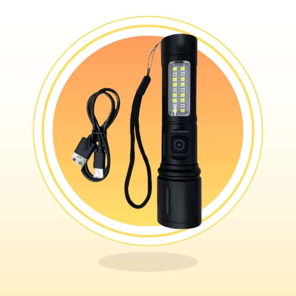 Linterna Recargable LBN USB Charge 603 Blanco Negro: Iluminación Profesional Increíble