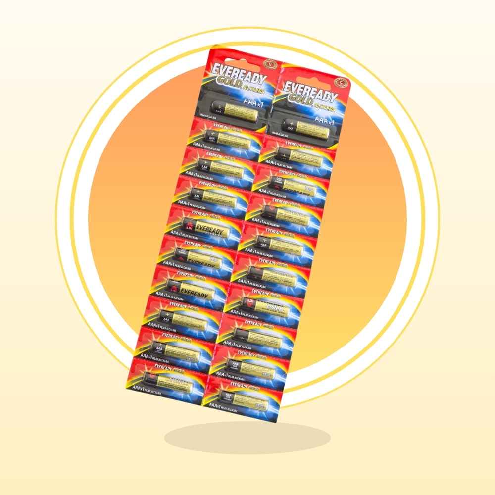 Pilas Alcalinas Eveready AAA 1.5V Gold Pack 20 Energía Increíble